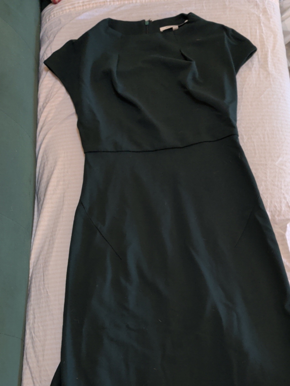 Diane Von Furstenberg Dark Green Cap-Sleeve Midi Dress